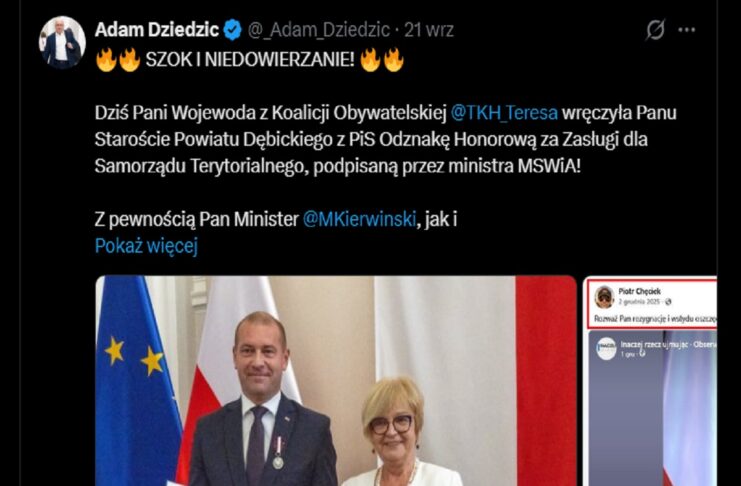 Poseł PSL uderza w wojewodę z KO. Poszło o odznaczenie starosty z PiS
