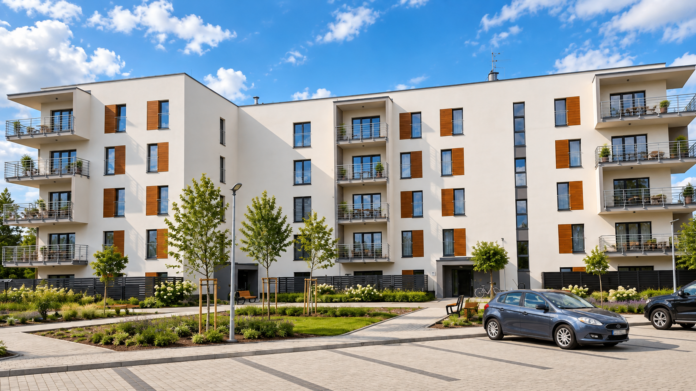 Nowoczesny kompleks apartamentowy w słońcu