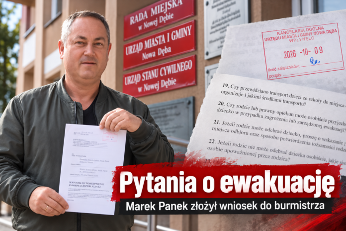 Pytania o ewakuację w Nowej Dębie