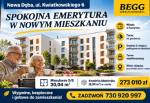 Spokojna emerytura w nowym mieszkaniu. 30 m² z tarasem w Nowej Dębie za 273 tys. zł!
