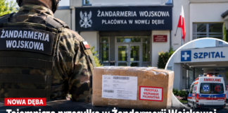 Tajemnicza przesyłka w Żandarmerii Wojskowej w Nowej Dębie. Trzy osoby trafiły do szpitala