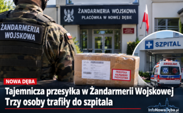 Tajemnicza przesyłka w Żandarmerii Wojskowej w Nowej Dębie. Trzy osoby trafiły do szpitala
